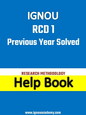 IGNOU RCD 1 Previous Year Solved Question Paper